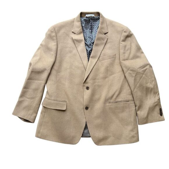 Michael Kors Men's Brown 100% Camel Hair Blazer Size 44 Formal Two-Button - Picture 1 of 9